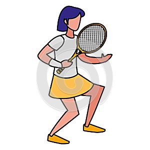 Young woman playing tennis