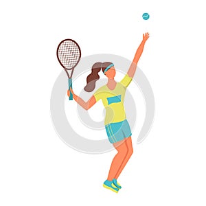 A young woman playing tennis