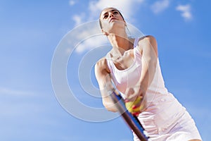 Young woman playing tennis