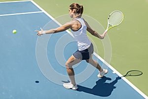 Young woman playing tennis