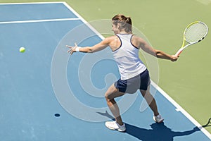 Young woman playing tennis