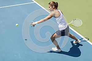 Young woman playing tennis