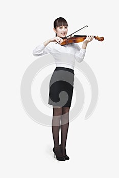 Young Woman Playing Violin