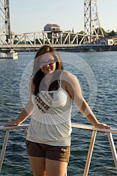 Young Woman Portrait along waterway