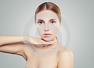 Young woman portrait. Facial treatment, anti aging and skin care concept