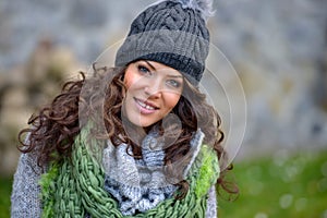 Young woman portrait outdoor in autumn