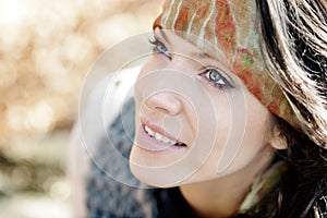 Young woman portrait outdoor in autumn