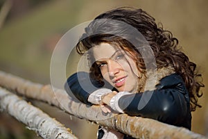 Young woman portrait outdoor in autumn