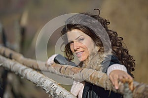 Young woman portrait outdoor in autumn