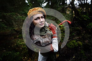 Young woman portrait outdoor in autumn