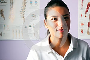 Young woman portrait physiotherapist