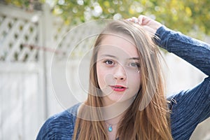 Young woman posing for her portrait