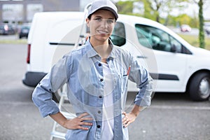 young woman posing outdoors