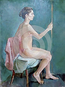 Young woman posing in the studio