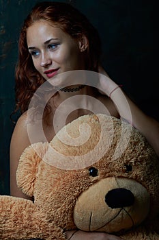 Young woman posing in a studio