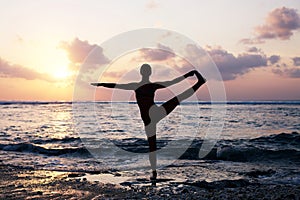 Young woman practicing yoga