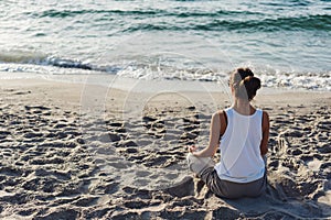 Young woman practicing yoga