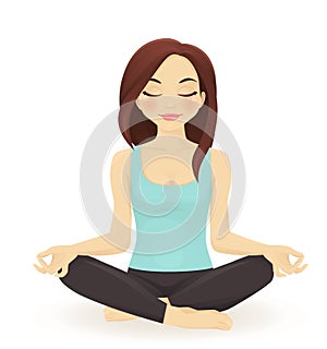Young woman practicing yoga photo
