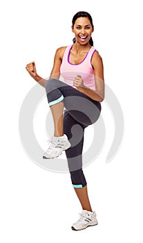 Young Woman Practicing Zumba Dance photo