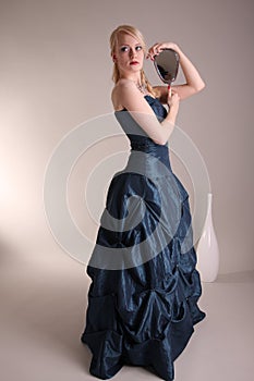 Young woman with prom dress