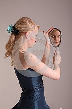 Young woman with prom dress