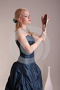 Young woman with prom dress