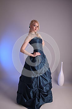 Young woman with prom dress