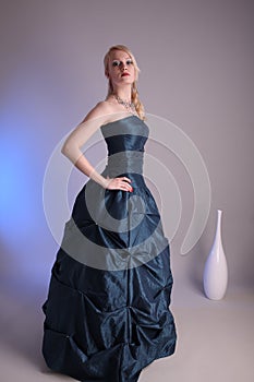 Young woman with prom dress