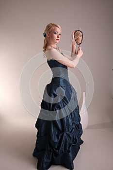 Young woman with prom dress