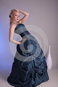 Young woman with prom dress