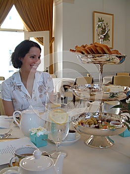 Young Woman at Proper Tea Service