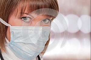 Young Woman With Protective Mask