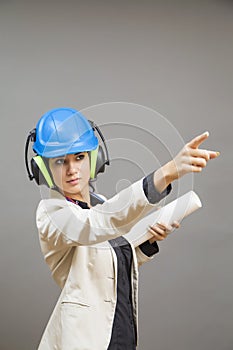 Young woman in protective workwear