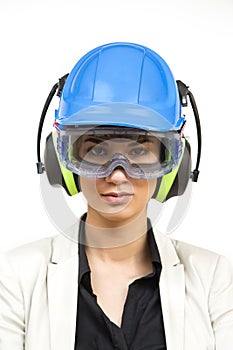 Young woman in protective workwear