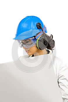 Young woman in protective workwear