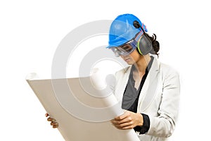 Young woman in protective workwear