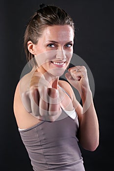 Young Woman Punching