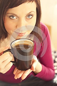 Young woman reading a book