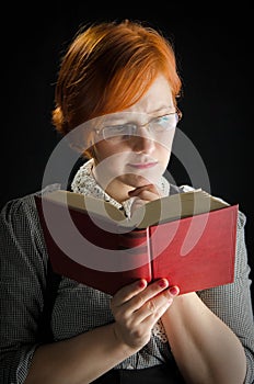 Young Woman Reading Book