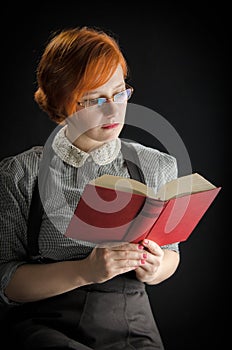 Young Woman Reading Book