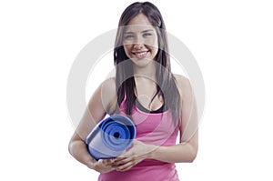 Young woman ready for yoga class