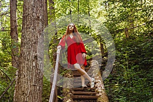 The young woman in forest