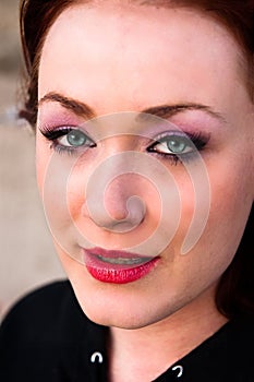 Young Woman With Red Lipstick