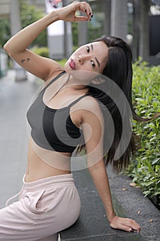 Young woman in relax leisure wear outdoor