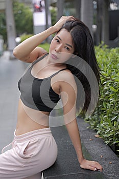 Young woman in relax leisure wear outdoor