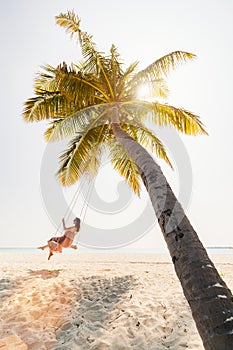 Young woman relaxing at beach