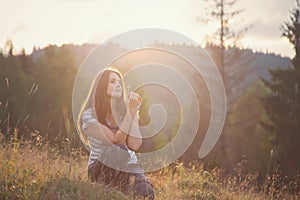 Young woman relaxing in the nature