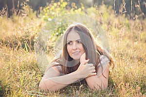 Young woman relaxing in the nature