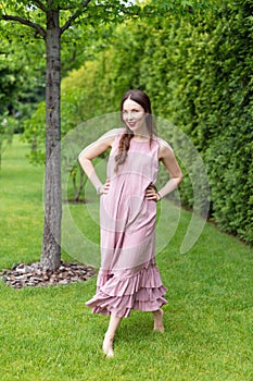 Young woman resting and having fun in the park