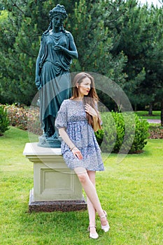 Young woman resting and having fun in the park